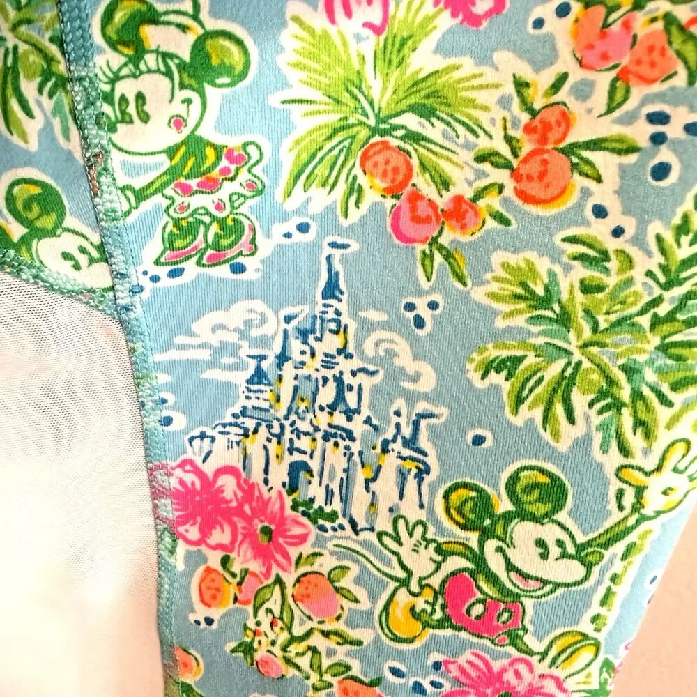 NWT Disney x Lilly Pulitzer Sz XXL Weekender Leggings Blue Ibiza Crop High Rise - Picture 7 of 10